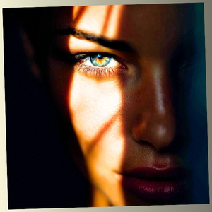 Macro shot of a human eye through light and shadow — the brain's instant judgment process