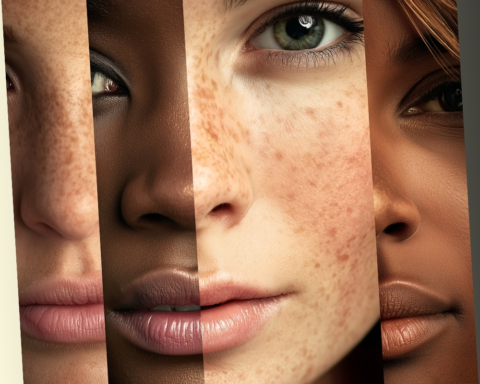 An artistic collage of multiple female faces merged together, symbolizing hidden identities and the reality glitch personality test.